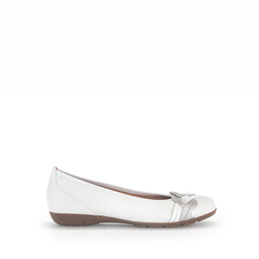 Ballerine blanc/argent en plain leather