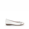 Ballerine blanc/argent en plain leather