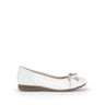 Ballerine blanc en grain leather