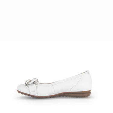 Ballerine blanc en grain leather