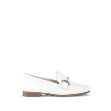 Mocassins blancs en cuir grainé