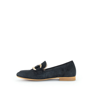 Mocassins marine en cuir velours