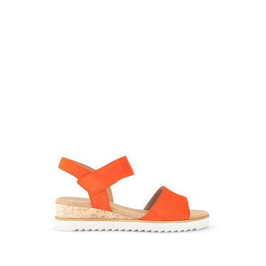 Sandales orange en cuir velours