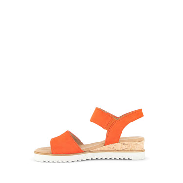 Sandales orange en cuir velours