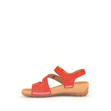 Sandales rouges en cuir velours