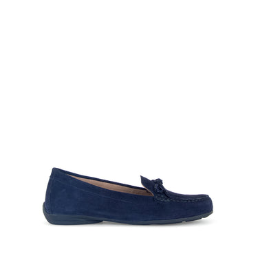 Mocassins marine en cuir velours