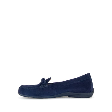 Mocassins marine en cuir velours