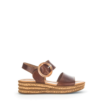 Sandales cognac en cuir