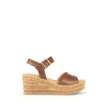 Sandales cognac en cuir