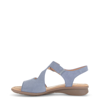 Sandales bleues en cuir velours