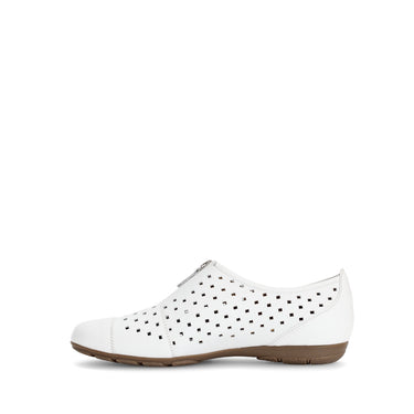 Ballerines blanches en cuir grainé