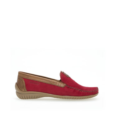 Mocassins rouge multi en nubuk/cuir