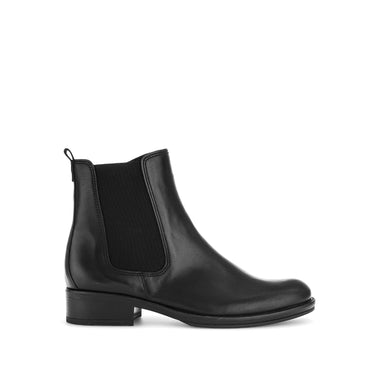 Bottines noires en cuir lisse