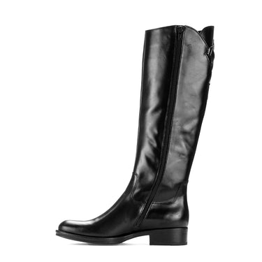 Bottes noires en cuir lisse