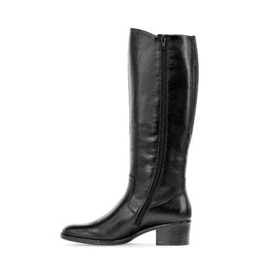 Bottes noires en cuir lisse