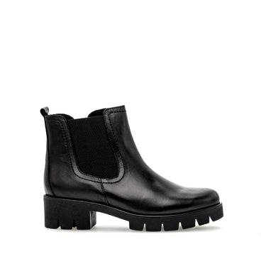 Bottines noires en cuir lisse