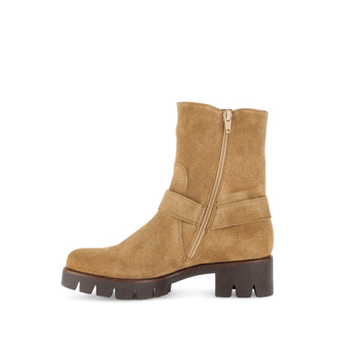 Bottines cognacs en cuir velours