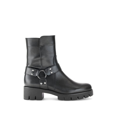 Bottines noires en cuir lisse