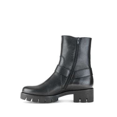 Bottines noires en cuir lisse