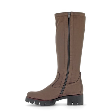 Bottes taupes en velours ht