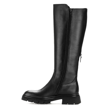 Bottes noires en combinaison cuir/textile