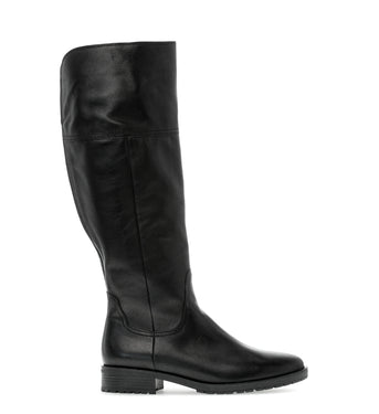 Bottes noires en cuir lisse