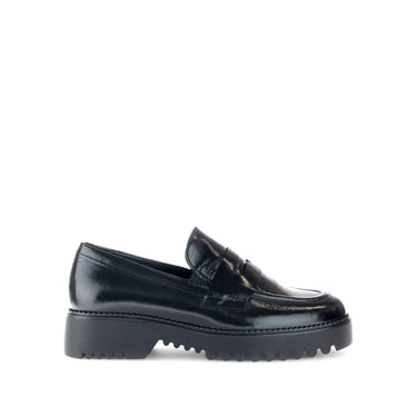 Mocassins noirs en cuir vernis