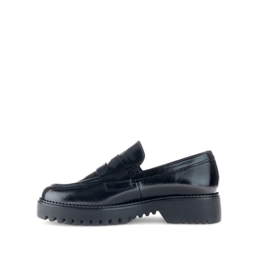 Mocassins noirs en cuir vernis