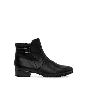 Bottines noires en cuir lisse