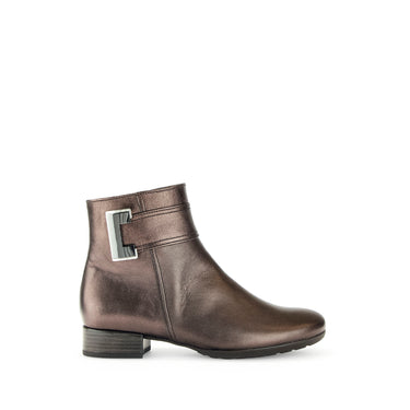 Bottines bronze en cuir lisse