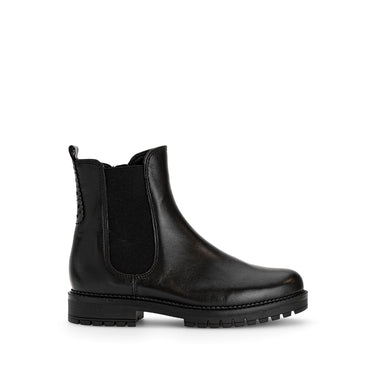 Bottines noires en cuir lisse