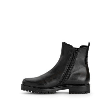 Bottines noires en cuir lisse