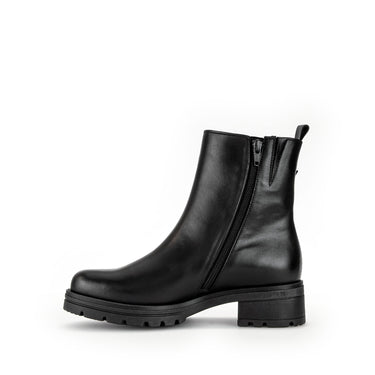 Bottines noires en cuir lisse