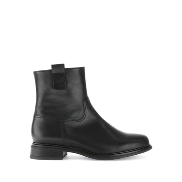 Bottines noires en cuir lisse