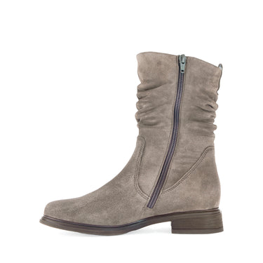 Bottines Mids taupes en cuir velours