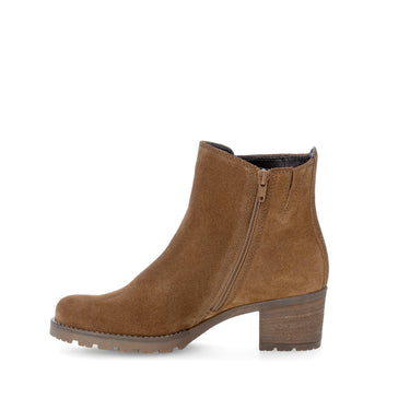 Bottines cognac en cuir velours