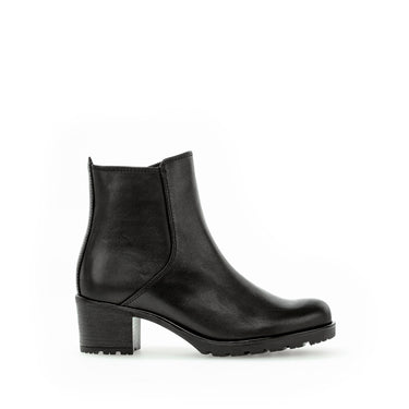 Bottines noires en cuir lisse