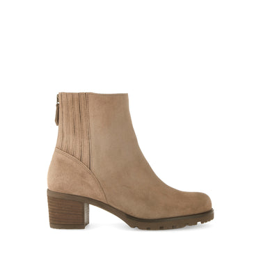 Bottines taupes en cuir velours