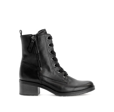 Bottines noires en cuir lisse