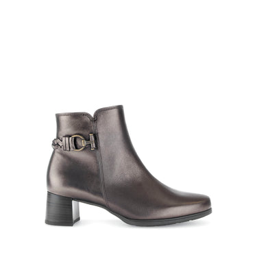 Bottines bronze en cuir lisse