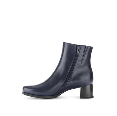 Bottines marine en combinaison cuirs