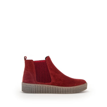 Bottines rouges en velours