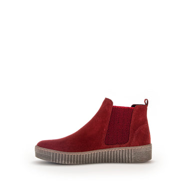 Bottines rouges en velours