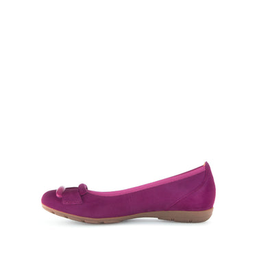 Ballerines fuchsia en combinaison cuirs