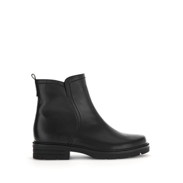 Bottines noires en cuir lisse