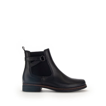 Bottines noires en cuir lisse