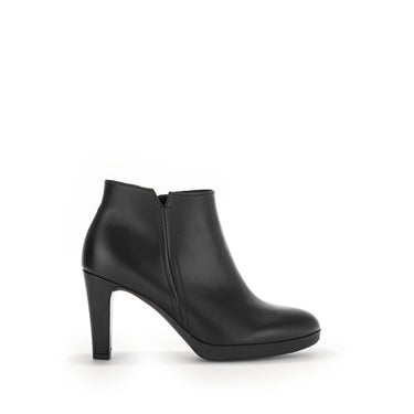 Bottines noires en cuir lisse