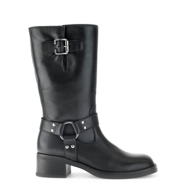 Bottines Mids noires en cuir lisse