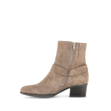 Bottines taupe en cuir velours