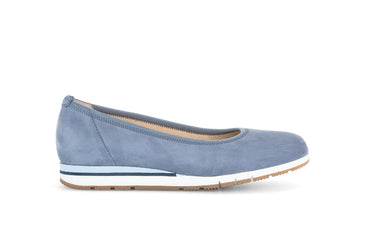 Ballerines bleues en cuir nubuck